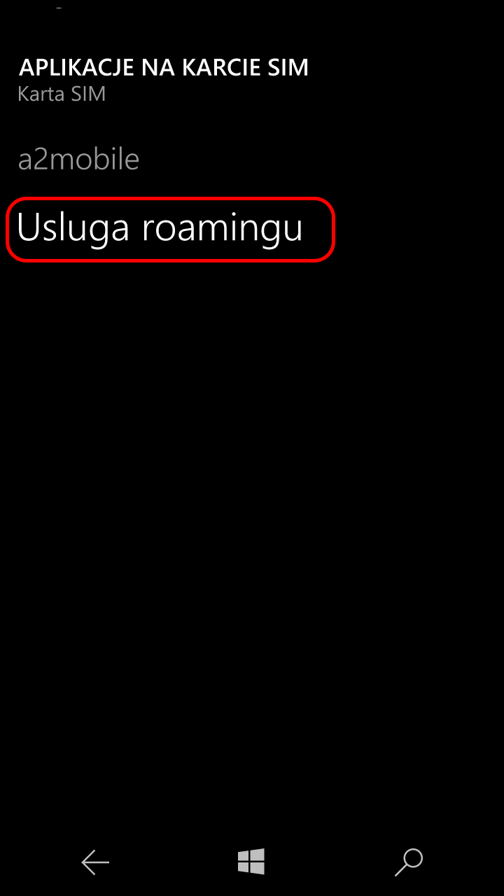 Krok 4: Usługa roamingu