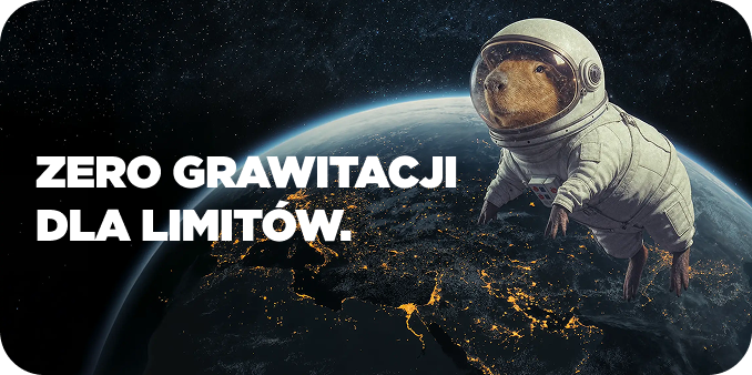 Grafika z tekstem Zero Grawitacji